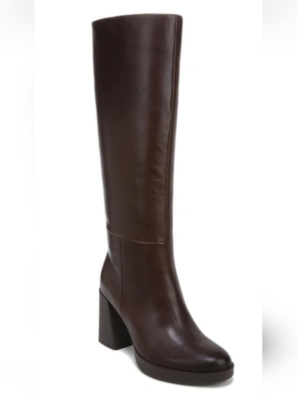 NATURALIZER -NEW W/OUT BOX- WIDE CALF LEATHER BLOCK HEEL BROWN BOOTS SZ 11 Wms